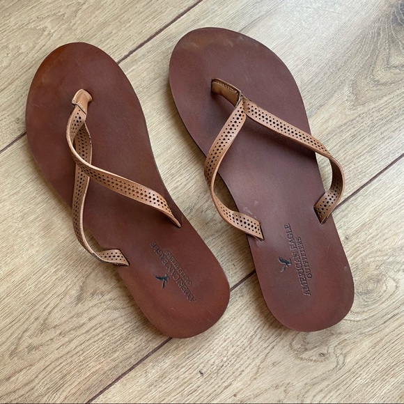 American Eagle Outfitters Shoes - American Eagle Leather Flip Flops